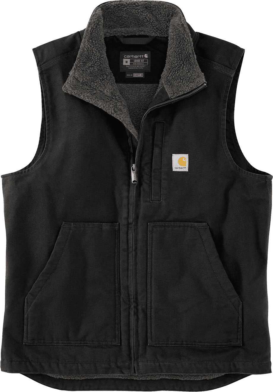 Men's Washed Duck Lined Mock Neck Vest