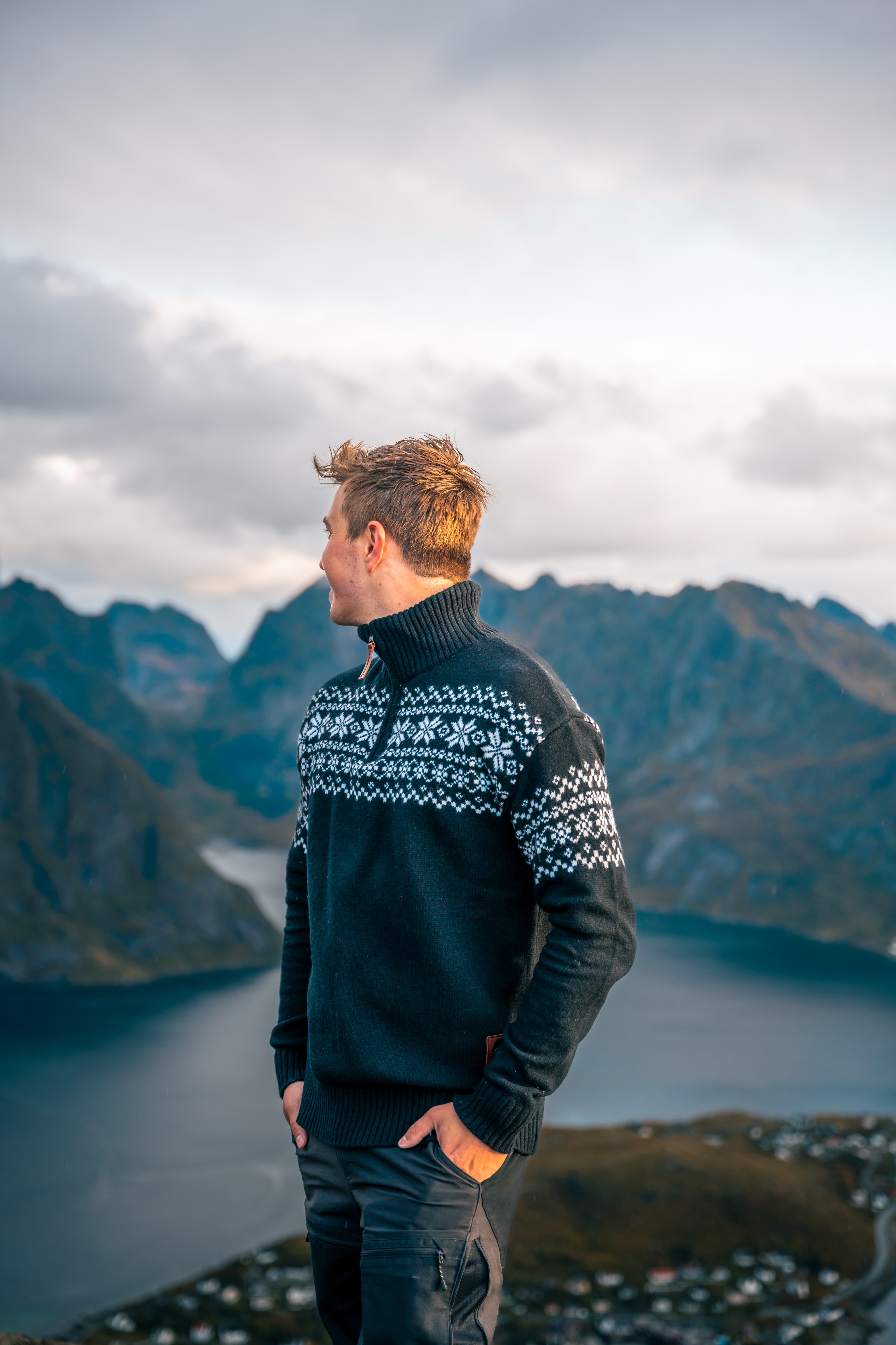 Men's Snøkrystall Half Zip Ullgenser — image 7 of 8