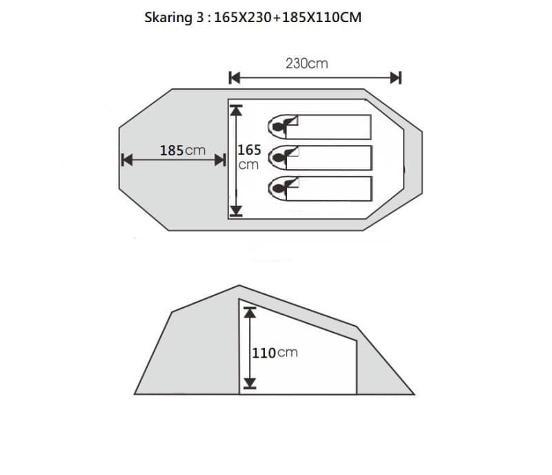 Skaring 3P Ultralight Tunnel Tent — image 3 of 12