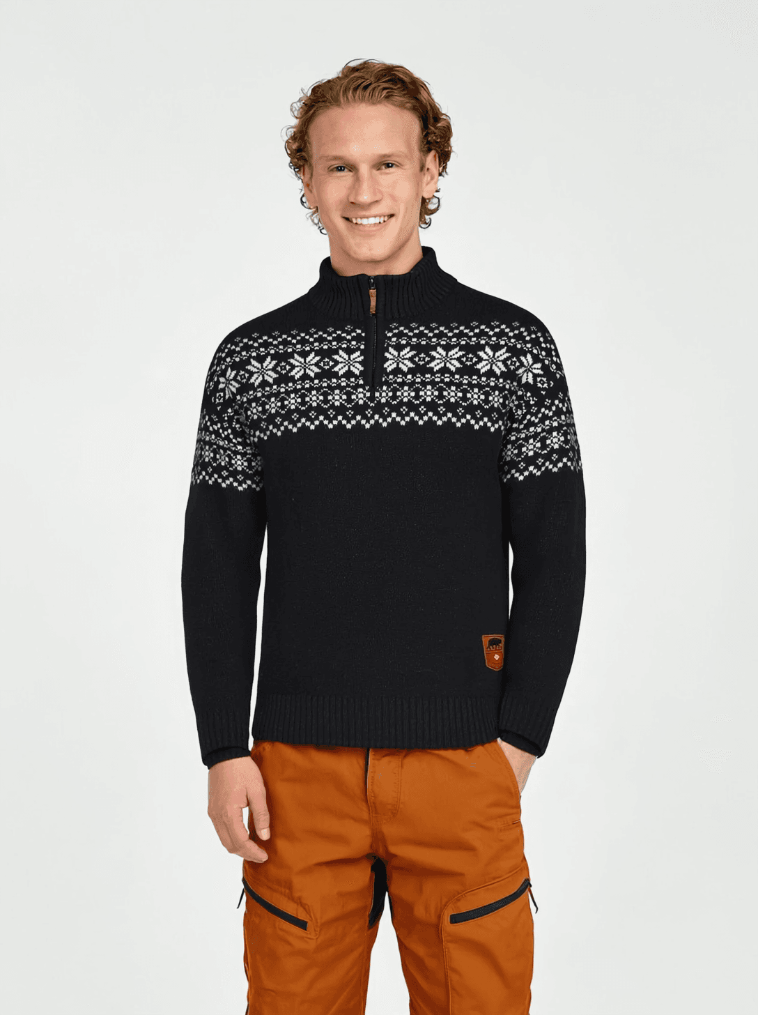 Men's Snøkrystall Half Zip Ullgenser — image 2 of 8