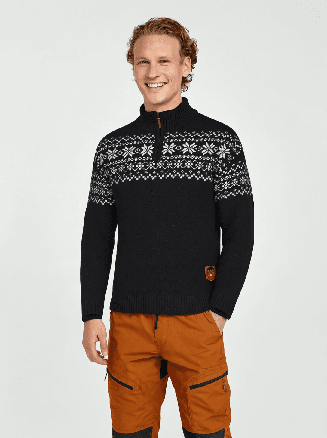 Men's Snøkrystall Half Zip Ullgenser — image 8 of 8